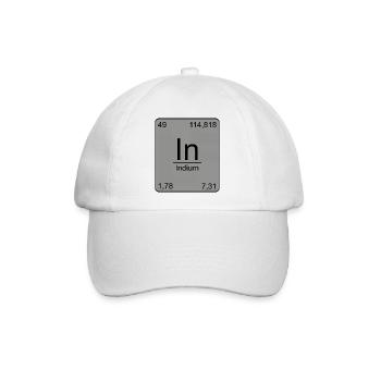 Indium, Periodensystem, Chemie, Physik, Element, P - Baseballkappe - Weiß/Weiß - Vorne