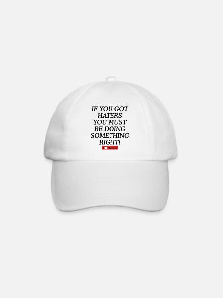 Quotengrafik der Hater - Baseballkappe - Weiß/Weiß