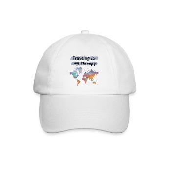 Reisen ist meine Therapie - Baseballkappe - Weiß/Weiß - Vorne