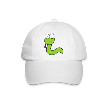 Want a hug? - Reptilien, Comic Schlange - Baseballkappe - Weiß/Weiß - Vorne
