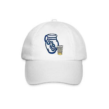 Bembel - hessisches Kulturgut - Baseballkappe - Weiß/Weiß - Vorne