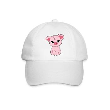 Schwein Schweinchen - Baseballkappe - Weiß/Weiß - Vorne