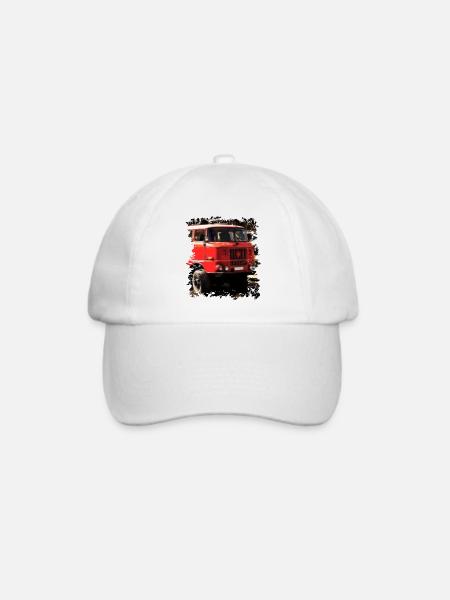 W50 Feuerwehr LKW - Baseballkappe - Weiß/Weiß