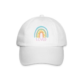 Loved - Regenbogen - Baseballkappe - Weiß/Weiß - Vorne