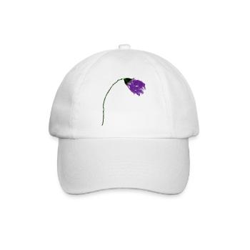 Violette Blume mit abstrakter Oberfläche - Baseballkappe - Weiß/Weiß - Vorne