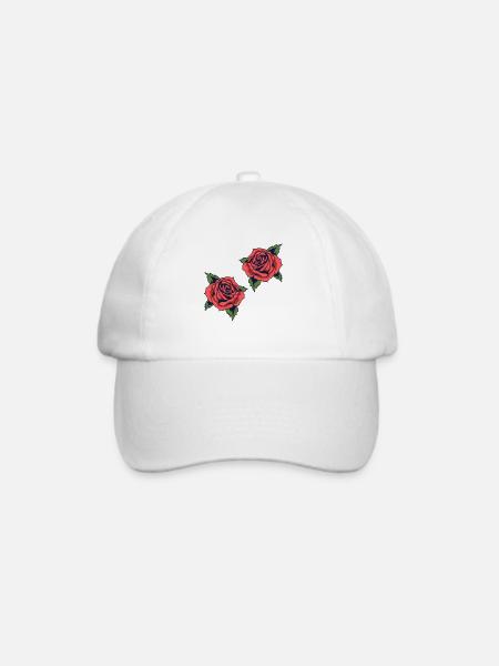 Rosen - Baseballkappe - Weiß/Weiß