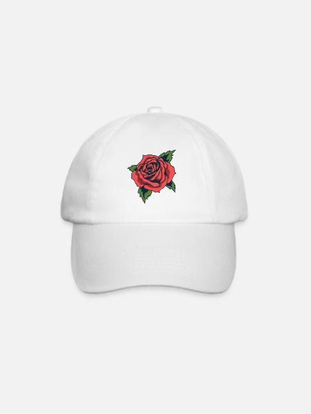 Rose - Baseballkappe - Weiß/Weiß