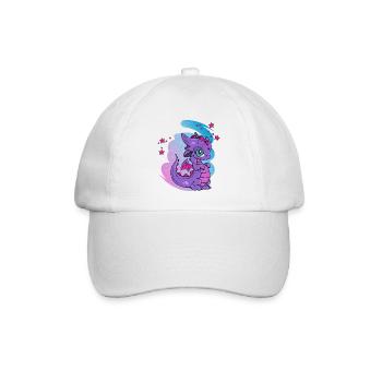 liebender Fantasy-Drache - Baseballkappe - Weiß/Weiß - Vorne