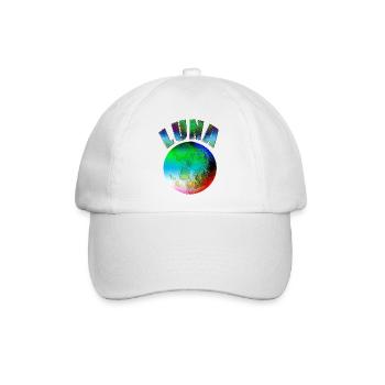 Luna Mond Regenbogen - Baseballkappe - Weiß/Weiß - Vorne