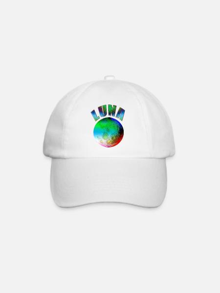 Luna Mond Regenbogen - Baseballkappe - Weiß/Weiß