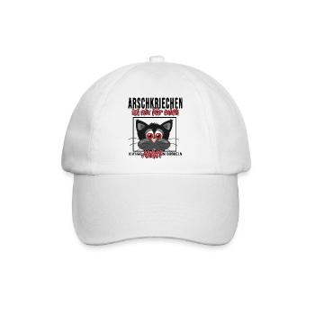arbeit meme arschkriechen nix für mich be you cat - Baseballkappe - Weiß/Weiß - Vorne