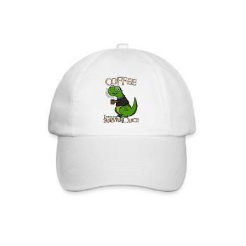 Kaffee Coffee survival juice Dino-Fans - Baseballkappe - Weiß/Weiß - Vorne