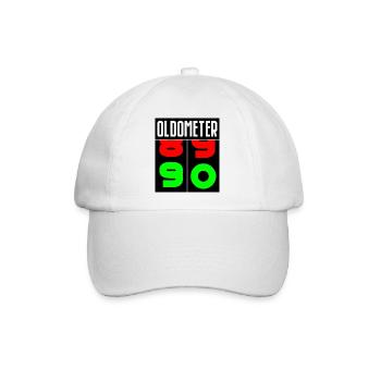 Oldometer 90. Geburtstag - Baseballkappe - Weiß/Weiß - Vorne