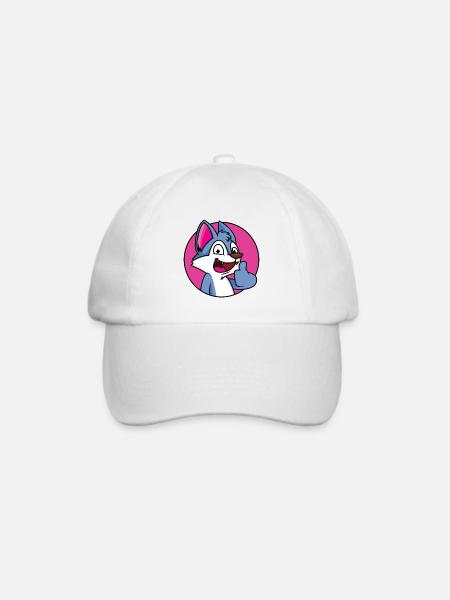 Daumen Hoch Wolf - Baseballkappe - Weiß/Weiß