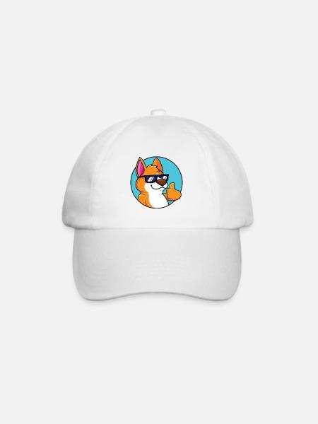 Cooler Fuchs - Daumen hoch - Baseballkappe - Weiß/Weiß
