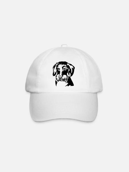 Dackel Kopf - Baseballkappe - Weiß/Weiß