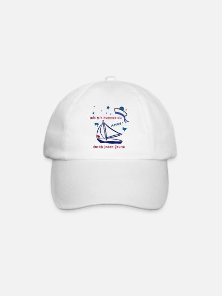Segelboot, segeln, Ahoi - Baseballkappe - Weiß/Weiß