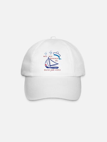 Matrose, Segelboot, segeln - Baseballkappe - Weiß/Weiß