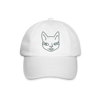 Mädchen Katzengesicht - Baseballkappe - Weiß/Weiß - Vorne
