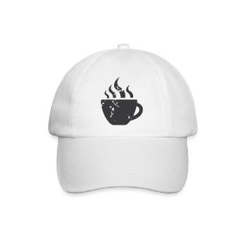 Cafe Kaffee Freunde Gastro Bistro Symbol Icon - Baseballkappe - Weiß/Weiß - Vorne