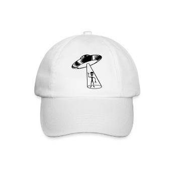 Strahl Ufo Alien winkt - Baseballkappe - Weiß/Weiß - Vorne