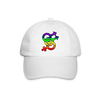 Geschlecht bisexuell 1 Logo mit Regenbogen - Baseballkappe - Weiß/Weiß - Vorne