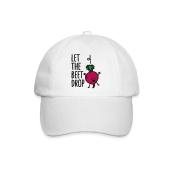 lustige Let the beet drop - beat drop wortspiel - Baseballkappe - Weiß/Weiß - Vorne