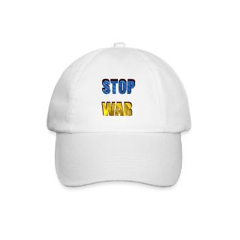 STOPPT DEN KRIEG - Baseballkappe - Weiß/Weiß - Vorne