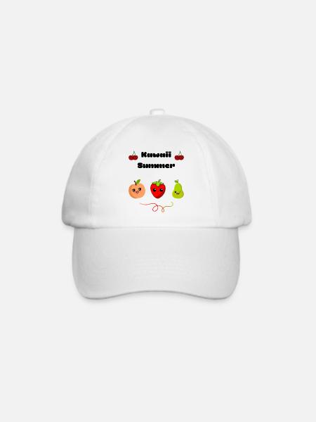 kawaii Sommer - Baseballkappe - Weiß/Weiß