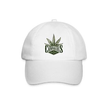 Cannabis Logo Natural 420 - Baseballkappe - Weiß/Weiß - Vorne