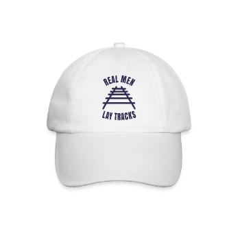 Echte Kerle verlegen Gleise Schienen - Baseballkappe - Weiß/Weiß - Vorne