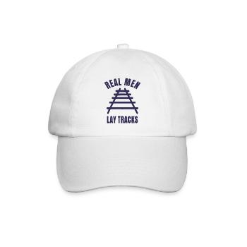 Echte Kerle verlegen Schienen Gleise - Baseballkappe - Weiß/Weiß - Vorne