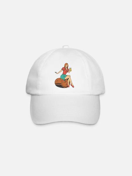 Frau Bierfass - Baseballkappe - Weiß/Weiß