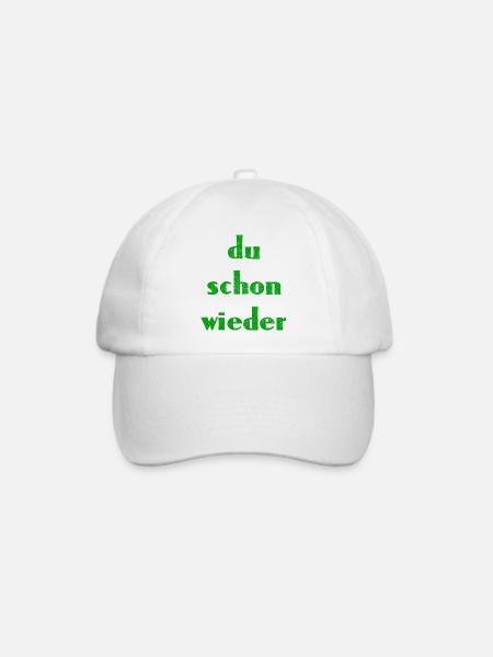 Du schon wieder Typo Grün - Baseballkappe - Weiß/Weiß
