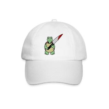 Killer Shildkröte- gemein und tödlich - Baseballkappe - Weiß/Weiß - Vorne