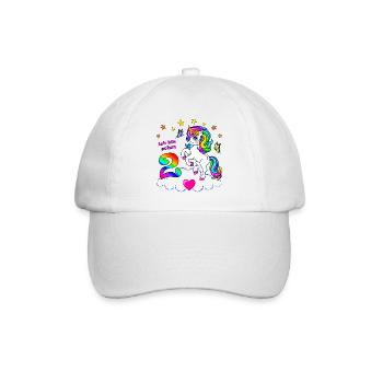 Mädchen 2 Jahre Geburtstag Einhorn - Baseballkappe - Weiß/Weiß - Vorne