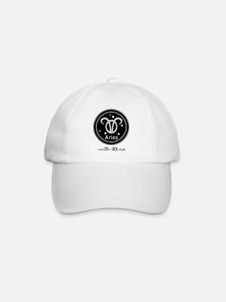 Sternzeichen Widder 002 schwarz - Baseballkappe - Weiß/Weiß
