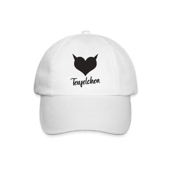 Teufelchen mit Herz Teufel Devil - Baseballkappe - Weiß/Weiß - Vorne