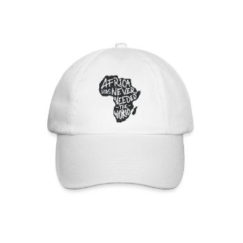 Afrika Karte Handlettering - Baseballkappe - Weiß/Weiß - Vorne