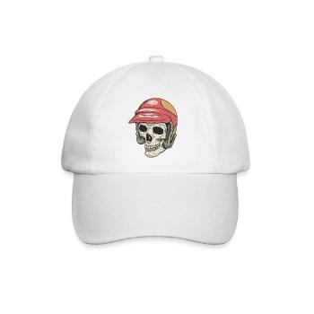 Skelett Rennfahrer - Baseballkappe - Weiß/Weiß - Vorne