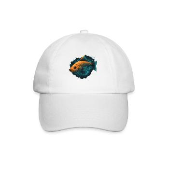 Fischkopf - Baseballkappe - Weiß/Weiß - Vorne