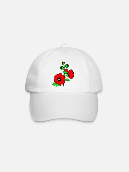 Blumen - Baseballkappe - Weiß/Weiß