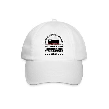 Eisenbahn Dampflok legendär - Baseballkappe - Weiß/Weiß - Vorne