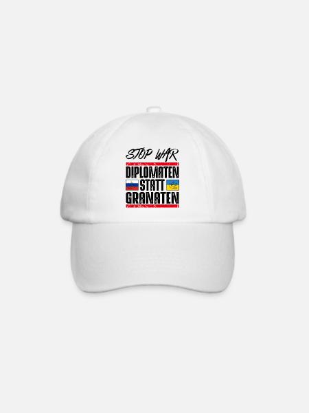 NO WAR - Baseballkappe - Weiß/Weiß