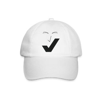 Feines Lächeln - Feines Gesicht C01. - Baseballkappe - Weiß/Weiß - Vorne