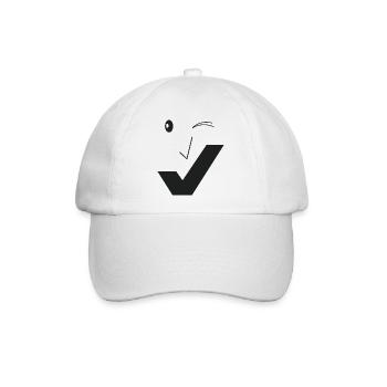 Feines Lächeln - Feines Gesicht C02 - Baseballkappe - Weiß/Weiß - Vorne