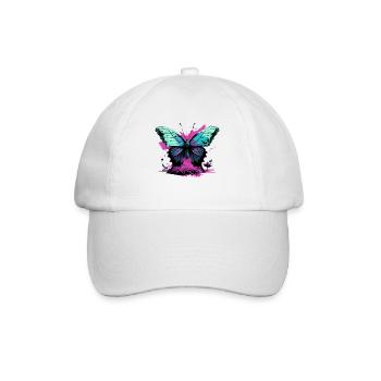 Schmetterling leuchtende Farben - Baseballkappe - Weiß/Weiß - Vorne