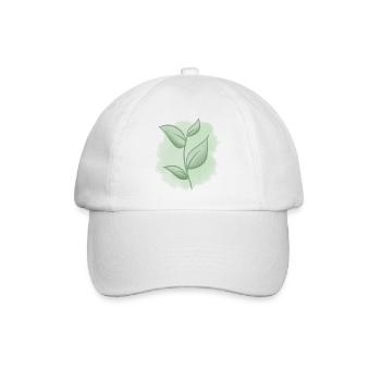 sommerlich frisch, grüne Blätter - Baseballkappe - Weiß/Weiß - Vorne