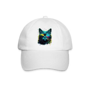 Cool cat - Baseballkappe - Weiß/Weiß - Vorne