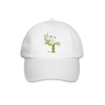 Blumenstrauss - Baseballkappe - Weiß/Weiß - Vorne
